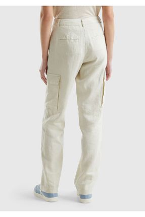 شلوار بژ زنانه کتان United Colors of Benetton - کد 821365303
