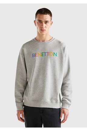 سوئیشرت طوسی مردانه چاپی United Colors of Benetton - کد 752254358