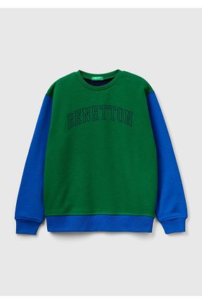 سوئیشرت سبز بچه گانه Slogan United Colors of Benetton - کد 751838270