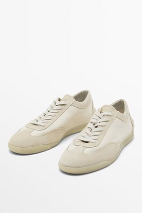 کفش اسنیکر سفید مردانه چرم اصل Massimo Dutti - کد 855804740