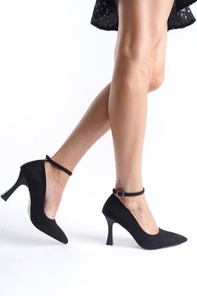 کفش پاشنه بلند کلاسیک مشکی زنانه چرم مصنوعی Moda Değirmeni - کد 855793141