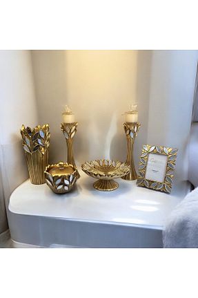 اجسام تزئینی و بیبلو طلائی پلی استر Gold home design - کد 855851744