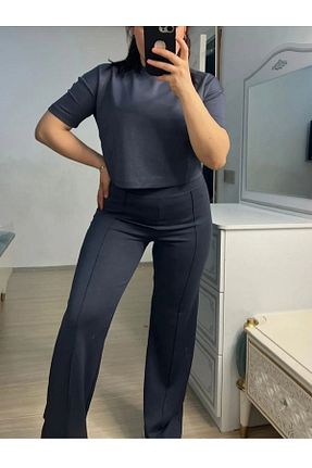 ست بالاتنه و پائین تنه طوسی زنانه بافتنی MİRVE BUTİK - کد 846690139