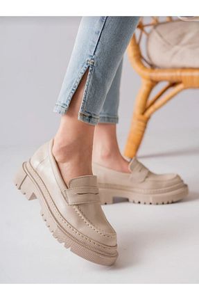 کفش کژوال بژ زنانه چرم مصنوعی MyLina Shoes - کد 855643842