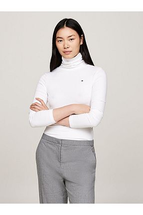 تیشرت نباتی زنانه اسلیم فیت Tommy Hilfiger - کد 855876085