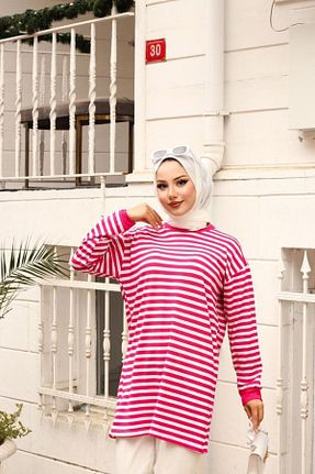 تونیک حجاب صورتی زنانه مخلوط ویسکون Bold Grup - کد 833783818