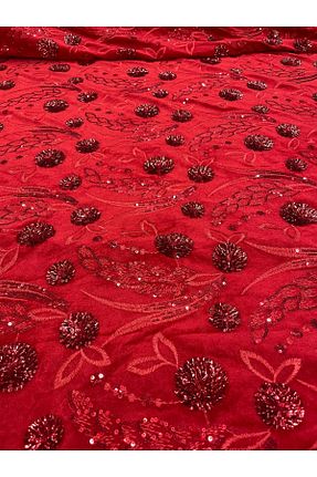 پارچه قرمز OsmanKumaşDantel - کد 849578599
