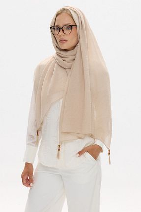 شال بژ زنانه پنبه ای FENZA SCARF - کد 855364916