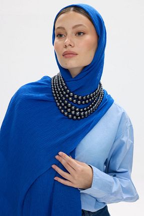 شال سرمه ای زنانه پنبه ای FENZA SCARF - کد 855364888