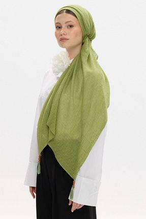 شال سبز زنانه پنبه ای FENZA SCARF - کد 855364840