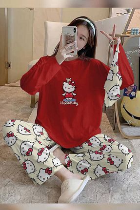 ست لباس راحتی رنگی زنانه چاپی PEMBİŞ HOMEWEAR - کد 756422181