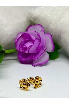 گوشواره طلا طلائی بچه گانه 14 عیار Nisanur Altın - کد 639325053