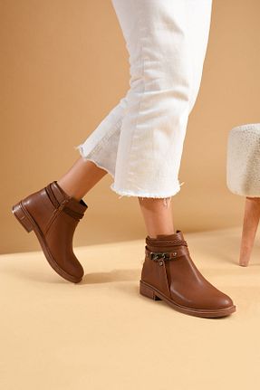 بوت / نیم بوت قهوه ای زنانه جیر Pembe Potin - کد 791045428