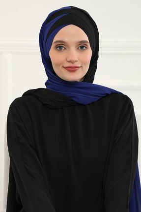 شال سرمه ای زنانه شیفون Aisha