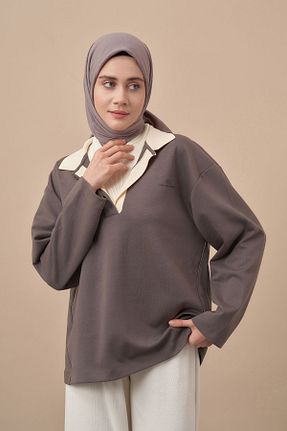 روسری قهوه ای پلی استر ARMANDA - کد 855989789
