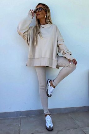 ست گرمکن قهوه ای زنانه پاچه کش دار Trendseninle - کد 851792181