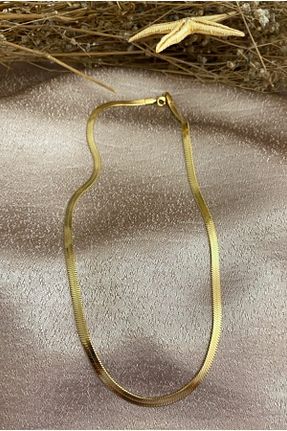 گردنبند استیل ( فولاد ) زرد زنانه استیل ضد زنگ stainless steel - کد 327538601