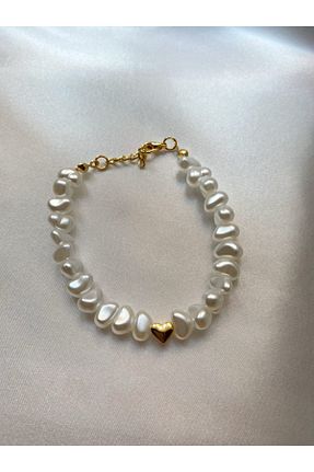 دستبند جواهر طلائی زنانه مروارید Alya Jewelry - کد 213409680