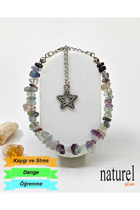 دستبند جواهر رنگی زنانه سنگ طبیعی Naturel Tılsım - کد 289719913