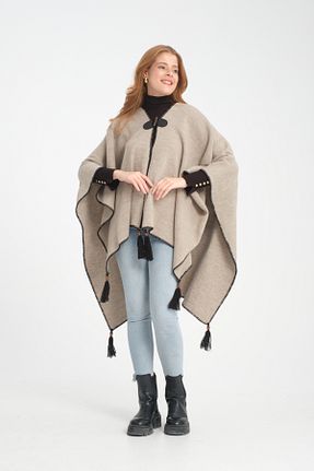پانچو قهوه ای زنانه اکریلیک VEGA MODA - کد 856139506