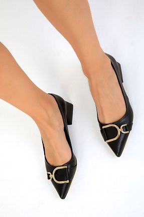کفش پاشنه بلند کلاسیک مشکی زنانه چرم مصنوعی SOHO - کد 855158773
