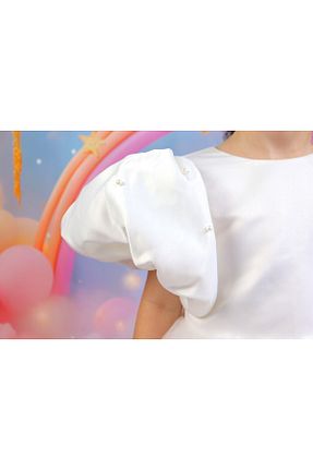 لباس مجلسی و فارغ التحصیلی سفید بچه گانه آستین بادکنکی GÜL Baby - کد 846186232