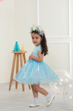 دامن فیروزه ای بچه گانه پارچه DUCA - کد 807253162