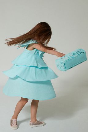 لباس فیروزه ای بچه گانه بافتنی Colorinas - کد 37856249