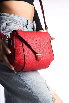 کیف دوشی قرمز زنانه چرم مصنوعی MOORBAG - کد 806675941