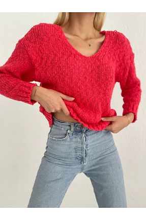 پلیور صورتی زنانه ساده SHUGAA - کد 855771377