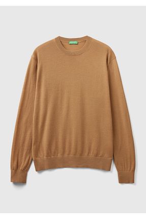 پلیور قهوه ای مردانه ساده United Colors of Benetton - کد 774042663