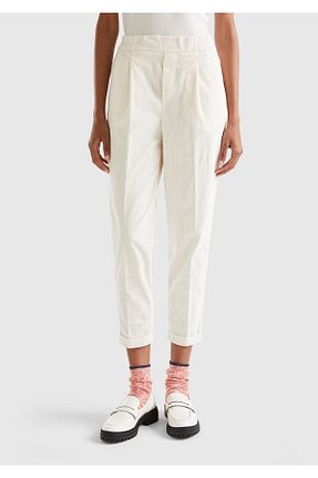 شلوار بژ زنانه مخمل United Colors of Benetton - کد 762909078