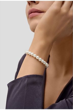 دستبند جواهر سفید زنانه مروارید MAKSESUAR - کد 824997525