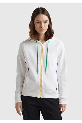 سوئیشرت سفید زنانه رنگی United Colors of Benetton - کد 818952771