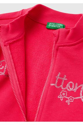 سوئیشرت صورتی بچه گانه چاپی United Colors of Benetton - کد 814739052