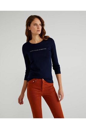 سوئیشرت سرمه ای زنانه نوشته / شعار United Colors of Benetton - کد 49698677