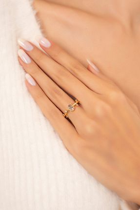 انگشتر جواهر طلائی زنانه زیرکن Eva Jewelry - کد 244690371