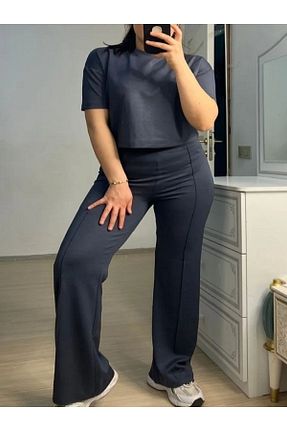 ست بالاتنه و پائین تنه طوسی زنانه بافتنی MİRVE BUTİK - کد 846690139