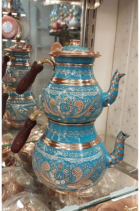 کتری فیروزه ای مس Bakır Center - کد 762761302