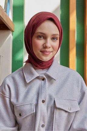 شال زرشکی زنانه پنبه پلی استر Şalland - کد 855938182