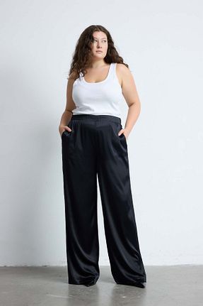 شلوار سایز بزرگ مشکی زنانه بافتنی LUOKK - کد 855900097