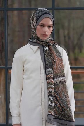 شال قهوه ای زنانه ED Scarf - کد 852304561