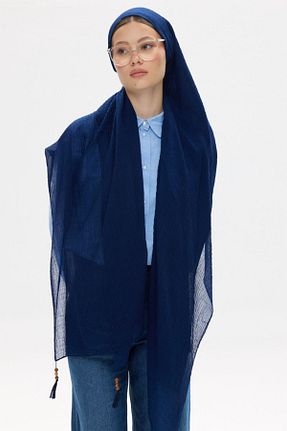 شال سرمه ای زنانه پنبه ای FENZA SCARF - کد 855365232