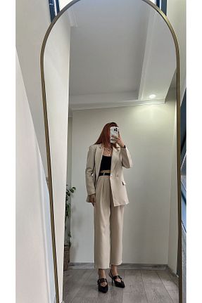 ست بالاتنه و پائین تنه بژ زنانه بافتنی bonnline - کد 856008714