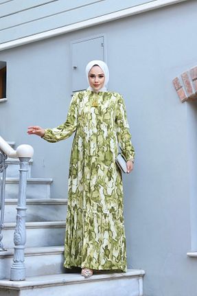 لباس حجاب زرد زنانه سایز بزرگ Sfg Life Moda - کد 827943942