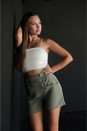 شلوارک و برمودا سبز زنانه فاق بلند ileenofficial - کد 135107014