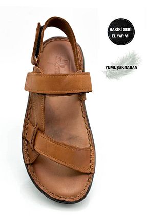 دمپائی قهوه ای مردانه چرم خالص sermoda - کد 806901974