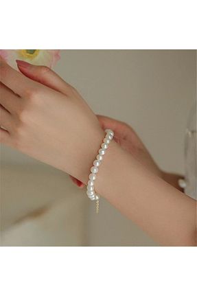 دستبند جواهر سفید زنانه مروارید muptejewelry - کد 285384031