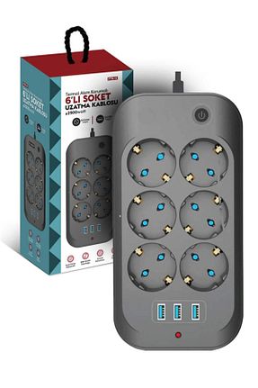 کابل افزودنی پریز گروهی طوسی 3 SMAYLİNG - کد 855770417