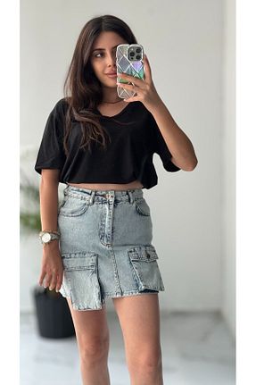 دامن آبی زنانه جین Butik - کد 844389570